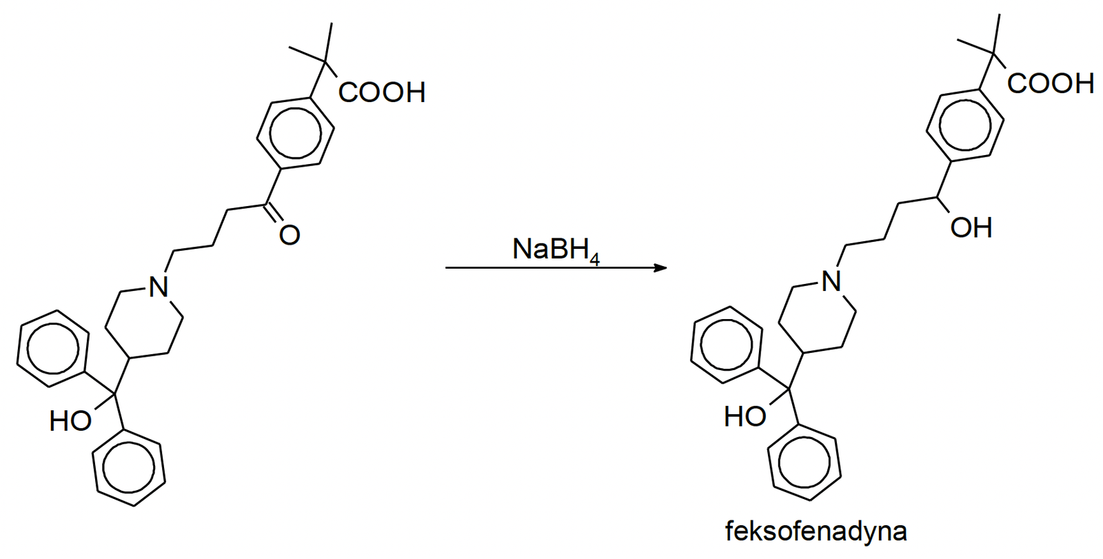 Zadanie 23 (feksofenadyna) · „Na podstawie: C.T. Goralski, B. Singaram, Organic Process Research & Development, 10 (2006) 947" · CKE · dozwolony użytek (art. 27 pr. aut.)