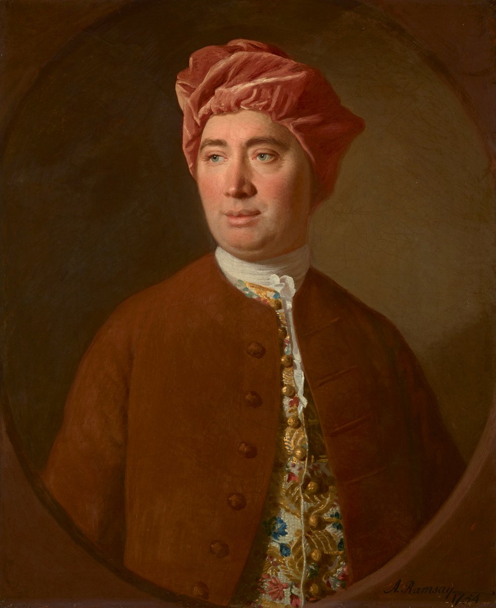 David Hume (portret pędzla Allana Ramsaya, 1754) — autor problemu „jest–powinno" · źródło: Allan Ramsay, Wikimedia Commons, domena publiczna