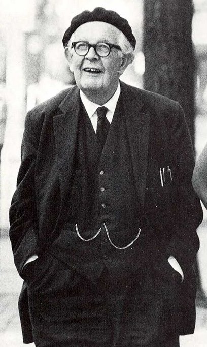 Jean Piaget na Uniwersytecie Michigan (1967) — psycholog rozwojowy, prekursor badań nad rozwojem moralnym kontynuowanych przez Kohlberga · źródło: University of Michigan, Wikimedia Commons, domena publiczna