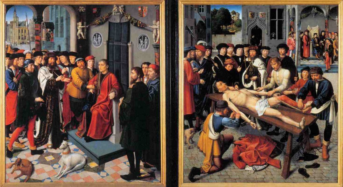 Gerard David, „Sąd Kambizesa” (1498) — ukaranie skorumpowanego sędziego Sisamnesa, alegoria konfliktu interesów i bezstronności · źródło: Gerard David, Wikimedia Commons, domena publiczna