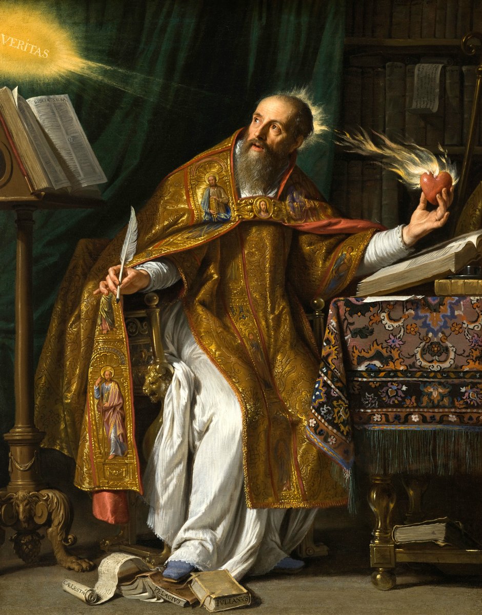 Św. Augustyn, obraz Philippe'a de Champaigne (ok. 1645–1650) ukazujący autora „Wyznań" przeszytego światłem Prawdy · źródło: Philippe de Champaigne, Wikimedia Commons, domena publiczna
