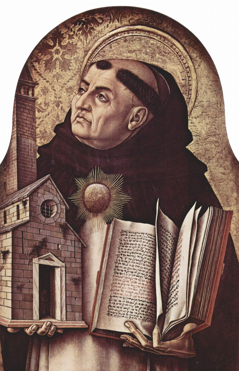 Św. Tomasz z Akwinu, fragment poliptyku Carla Crivellego (1476), National Gallery w Londynie · źródło: Carlo Crivelli, Wikimedia Commons, domena publiczna