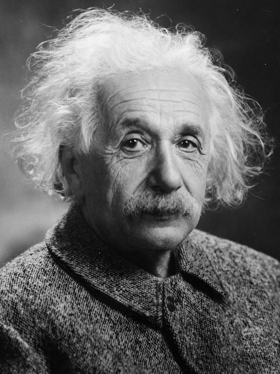 Albert Einstein wyjaśnił efekt fotoelektryczny, przyjmując, że światło jest strumieniem porcji energii — fotonów (E = hf); za to wyjaśnienie otrzymał Nagrodę Nobla. · źródło: Orren Jack Turner, Wikimedia Commons, domena publiczna