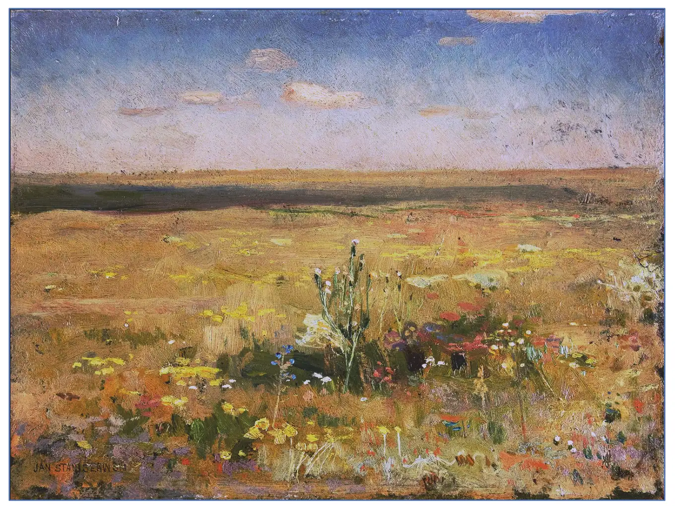 Zadanie 11.1/2024 (Jan Stanisławski, obraz olejny, 1900) · „Na podstawie: www.pinakoteka.zascianek.pl" — obraz w domenie publicznej (autor zm. 1907) · Jan Stanisławski · domena publiczna (reprodukcja za arkuszem CKE)