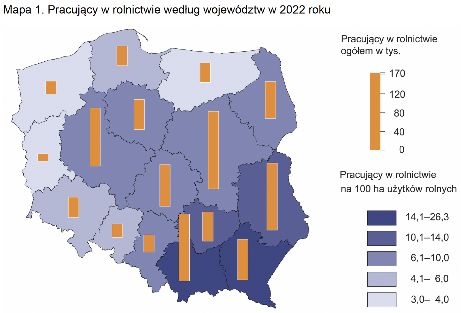 Zadanie 24 (Mapa 1) · „Na podstawie: Rocznik Statystyczny Rolnictwa 2023, www.stat.gov.pl" · CKE · dozwolony użytek (art. 27 pr. aut.)
