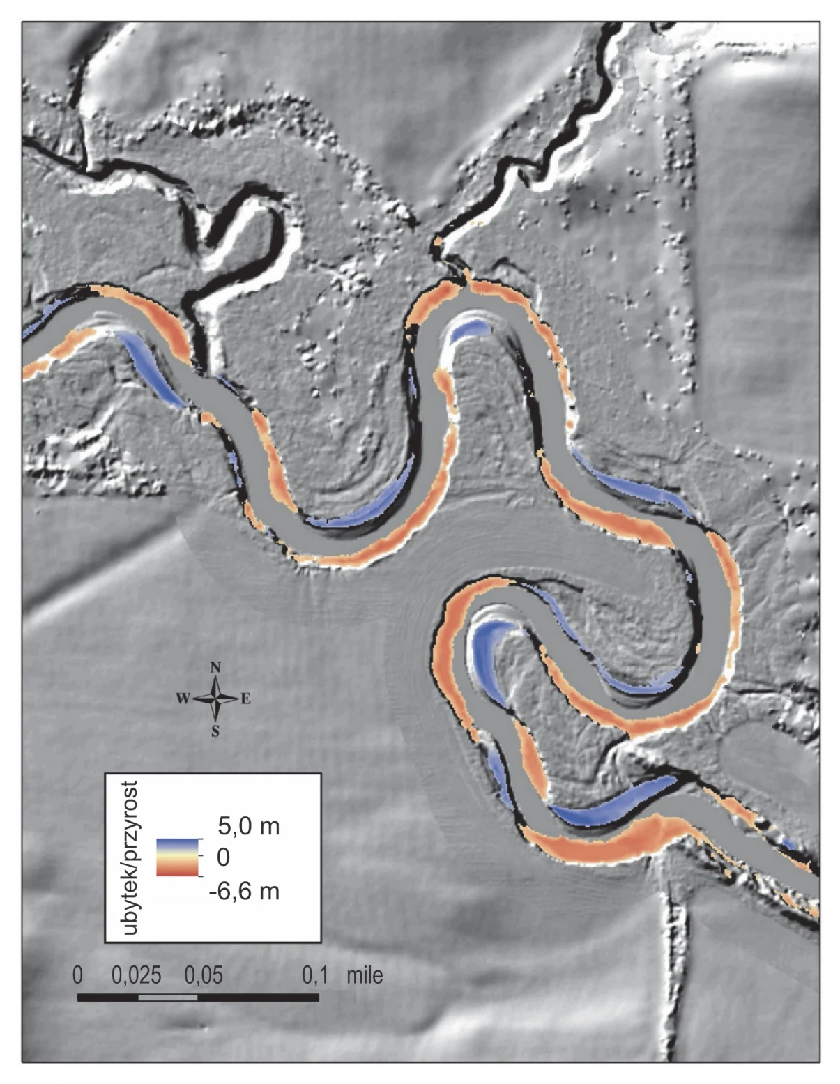 Zadanie 13/2026 (model terenu doliny Old Mans Creek, LiDAR) · „Na podstawie: C. Wolter, K. Schilling, M. Streeter, E. Anderson, Using LiDAR-Based DEM Elevation Difference Calculations to Estimate Net Streambank Erosion in an Iowa River, USA, University of Iowa 2025" · CKE · dozwolony użytek (art. 27 pr. aut.)
