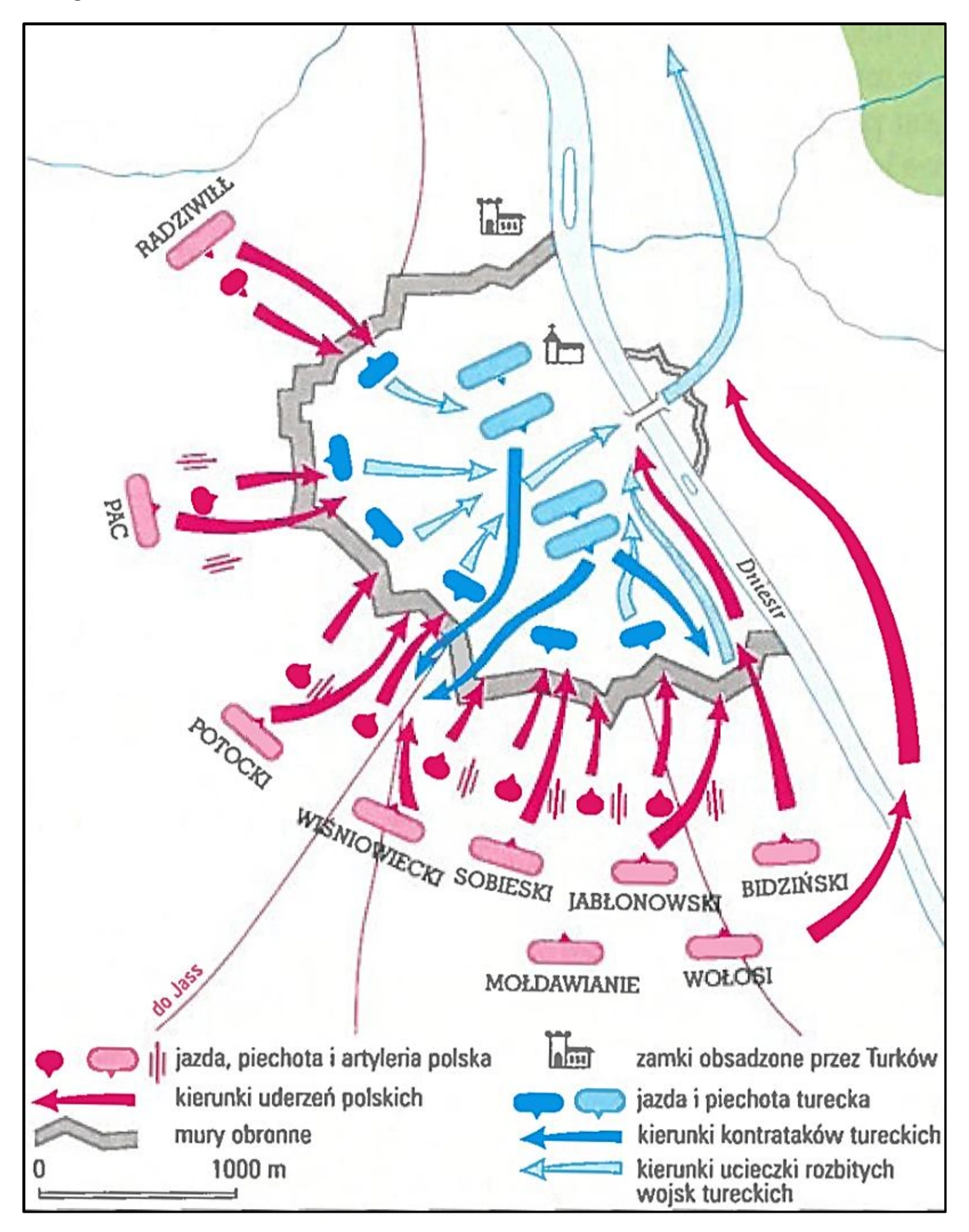 Historia R, matura 2026 CKE (maj) — Zadanie 12 (plan bitwy + legenda) · Arkusz CKE maj 2026; podpis: „Na podstawie: Wielka Encyklopedia PWN, red. J. Wojnowski, t. 5, Warszawa 1995, s. 488" · CKE · dozwolony użytek (art. 27 pr. aut.)