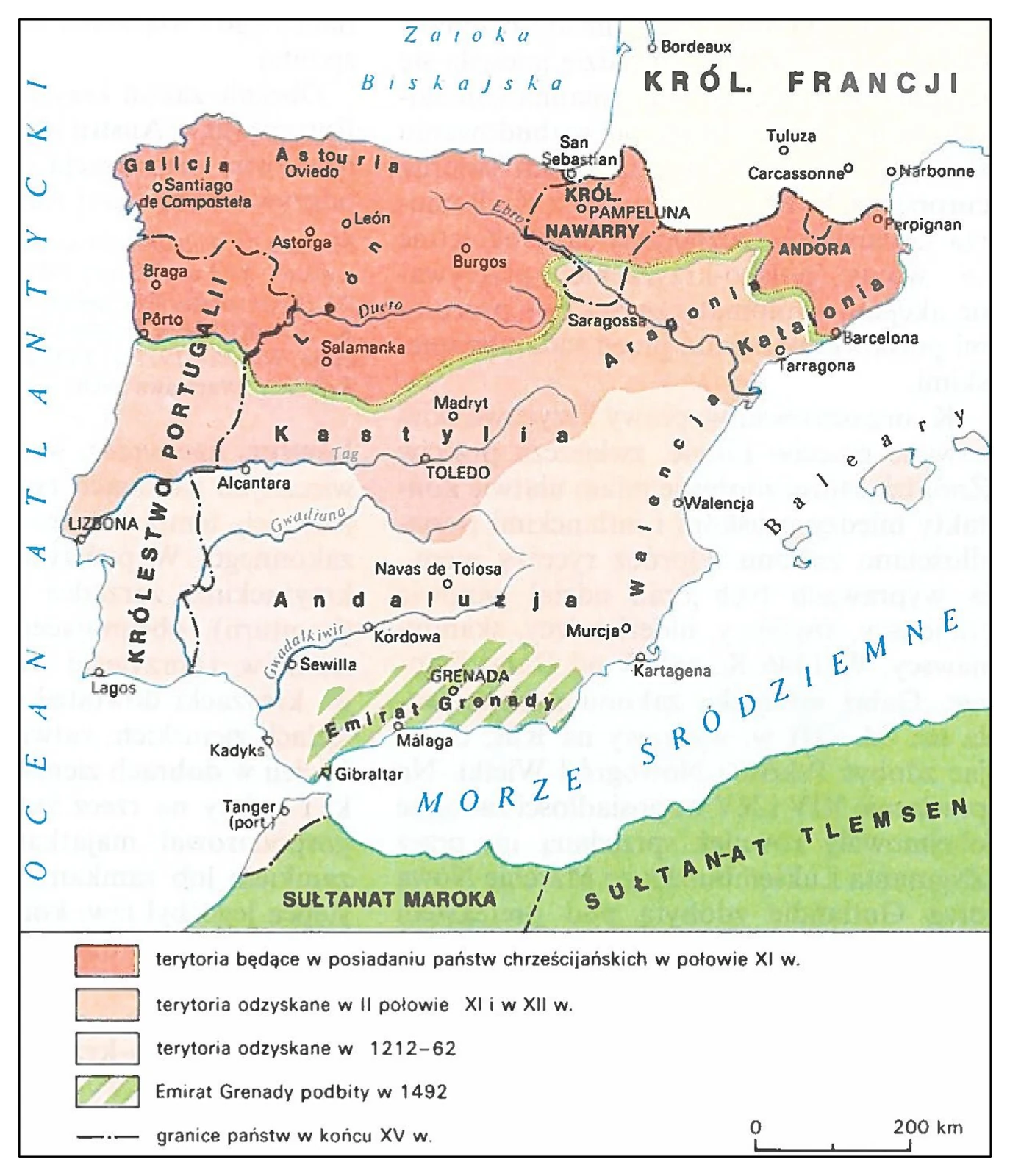 Historia R, matura 2026 CKE (maj) — Zadanie 7 (mapa + legenda) · Arkusz CKE maj 2026; podpis: „Na podstawie: Encyklopedia szkolna. Historia, Warszawa 1995, s. 259" · CKE · dozwolony użytek (art. 27 pr. aut.)