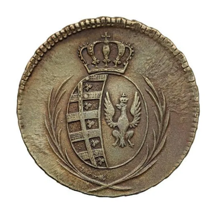 Historia R, matura próbna 2026 CKE styczeń — Zadanie 13, awers monety · Arkusz CKE styczeń 2026; podpis: „https://pl.wikipedia.org" · CKE · dozwolony użytek (art. 27 pr. aut.)