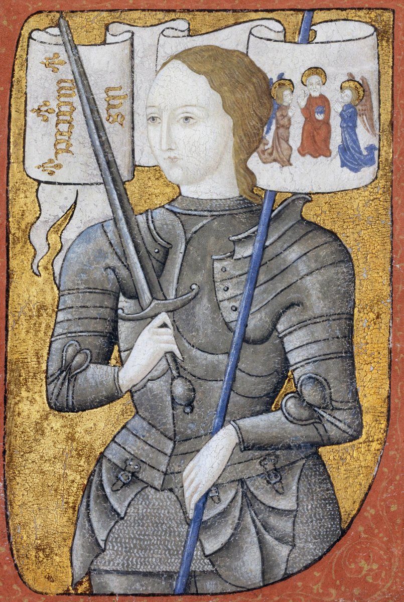 Joanna d’Arc — miniatura na pergaminie. Dziewczyna, która poprowadziła wojska francuskie w wojnie stuletniej, stała się symbolem rodzącej się świadomości narodowej. · źródło: Archives nationales, Wikimedia Commons, domena publiczna