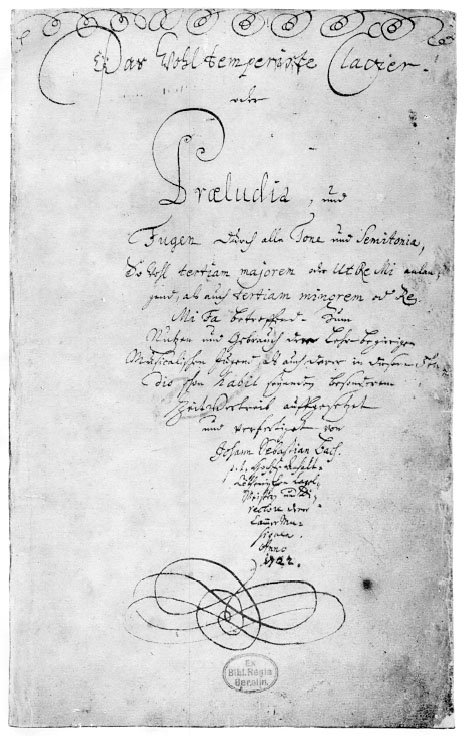 Strona tytułowa „Das Wohltemperirte Clavier” (tom I, 1722) Bacha · źródło: Johann Sebastian Bach, Wikimedia Commons, domena publiczna