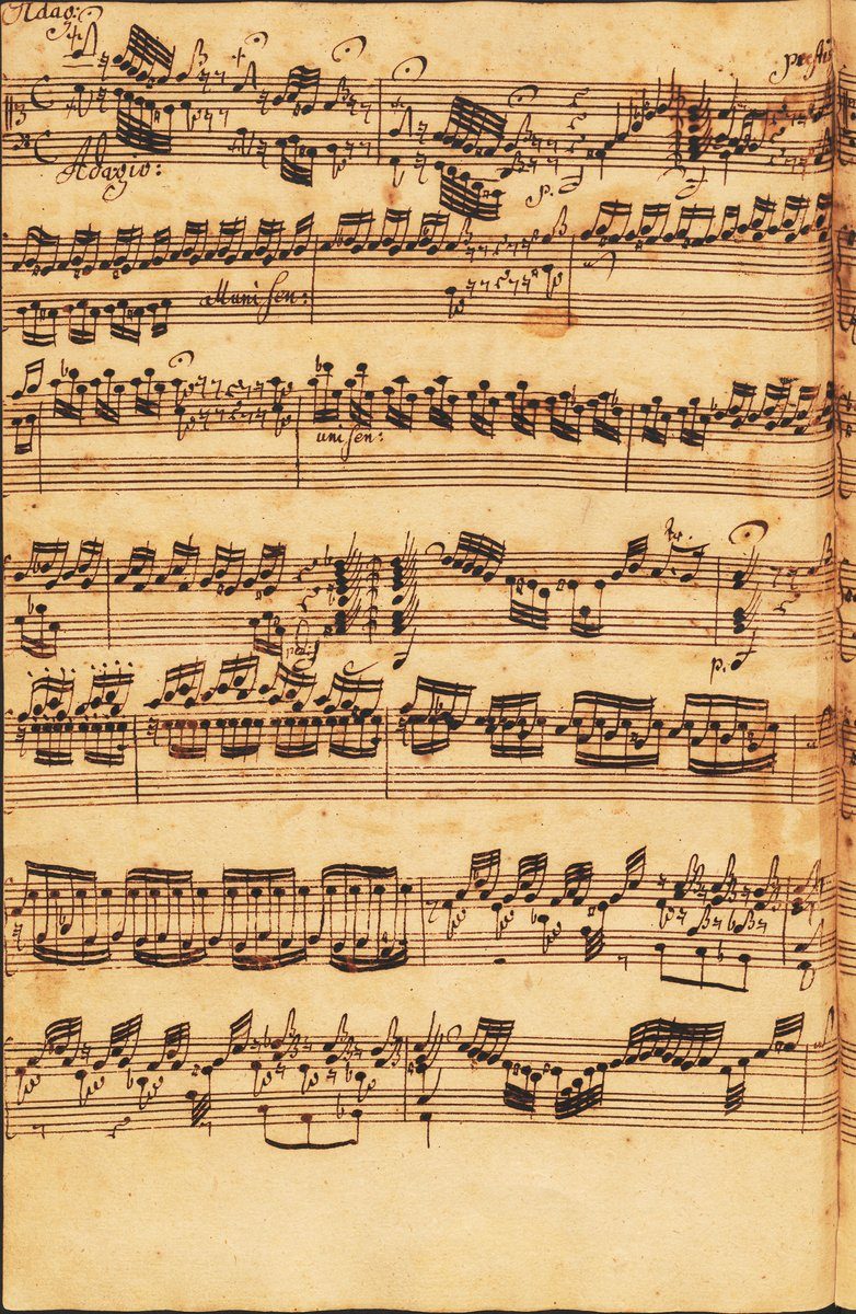 Najstarszy zachowany odpis Toccaty i fugi d-moll BWV 565 (rękopis Johannesa Ringka) · źródło: Johannes Ringk, Wikimedia Commons, domena publiczna