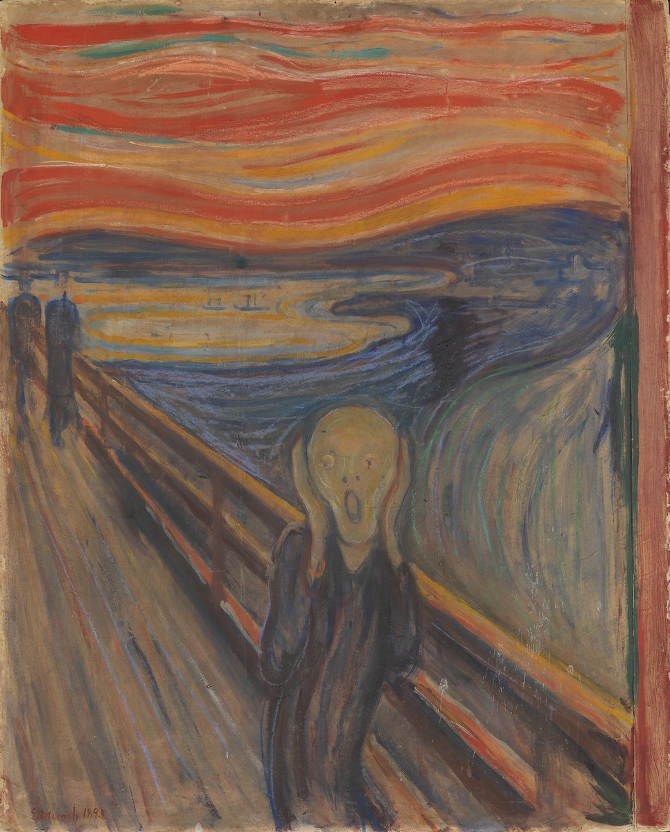 Edvarda Muncha „Krzyk" (1893) — pokrewny duchem klimat ekspresjonizmu, choć innymi środkami niż muzyka · źródło: Edvard Munch, Wikimedia Commons, domena publiczna