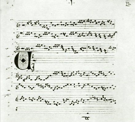 Rękopis organum quadruplum „Viderunt omnes" Perotinusa (MS Pluteo 29.1, Biblioteca Mediceo-Laurenziana) · źródło: nieznany, Wikimedia Commons, domena publiczna