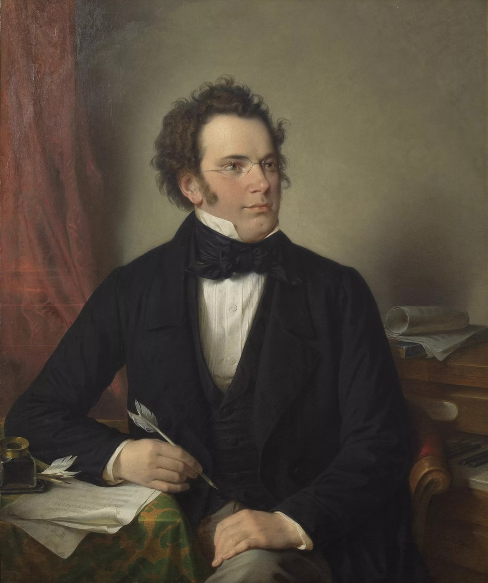 Portret Franza Schuberta (olej Wilhelma Augusta Riedera, 1875, wg akwareli z 1825) · źródło: Wilhelm August Rieder, Wikimedia Commons, domena publiczna