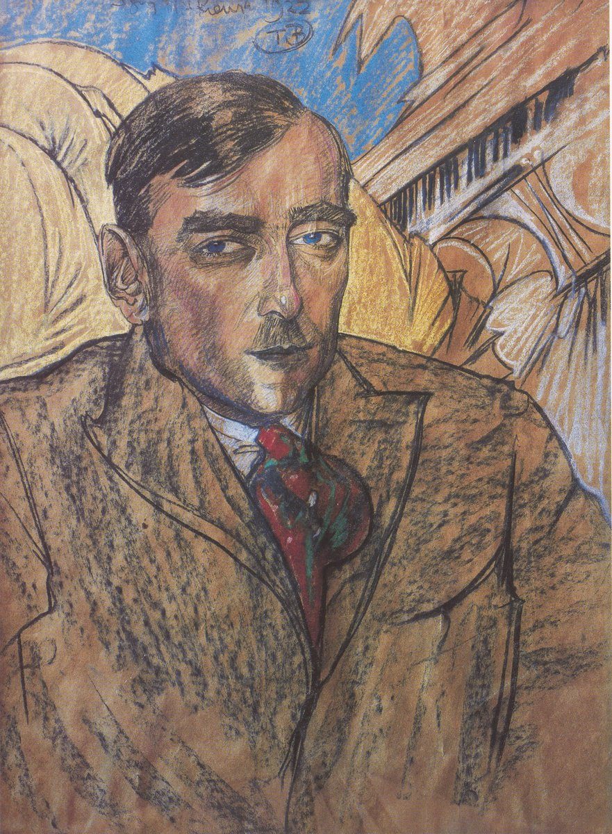 Karol Szymanowski w portrecie pastelowym Witkacego (1922) · źródło: Stanisław Ignacy Witkiewicz (Witkacy), Wikimedia Commons, domena publiczna
