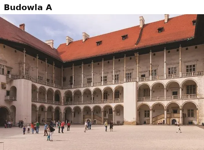 Historia sztuki R, matura 2025 CKE (maj) — Zadanie 9 (budowla A) · Arkusz CKE MHSP-R0-100-2505 (historia sztuki R, 14 maja 2025); podpis: „www.wikipedia.org” · CKE · dozwolony użytek (art. 27 pr. aut.)
