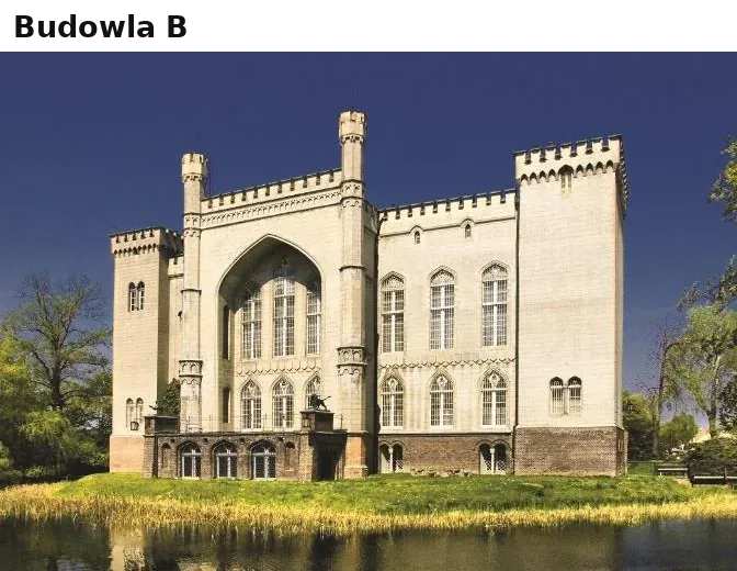 Historia sztuki R, matura 2025 CKE (maj) — Zadanie 9 (budowla B) · Arkusz CKE MHSP-R0-100-2505 (historia sztuki R, 14 maja 2025); podpis: „www.nawakcje.eu” · CKE · dozwolony użytek (art. 27 pr. aut.)