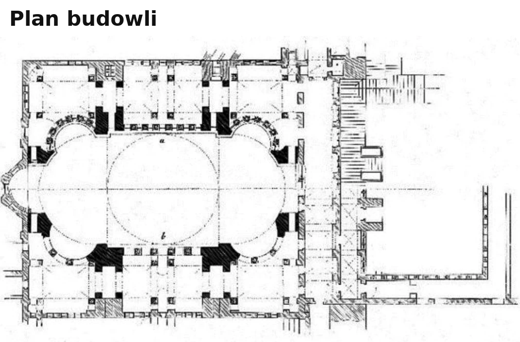 Historia sztuki R, matura 2026 CKE (maj) — Zadanie 2 (plan budowli) · Arkusz CKE MHSP-R0-100-2605 (historia sztuki R, 13 maja 2026); podpis: „www.wikipedia.org” · CKE · dozwolony użytek (art. 27 pr. aut.)