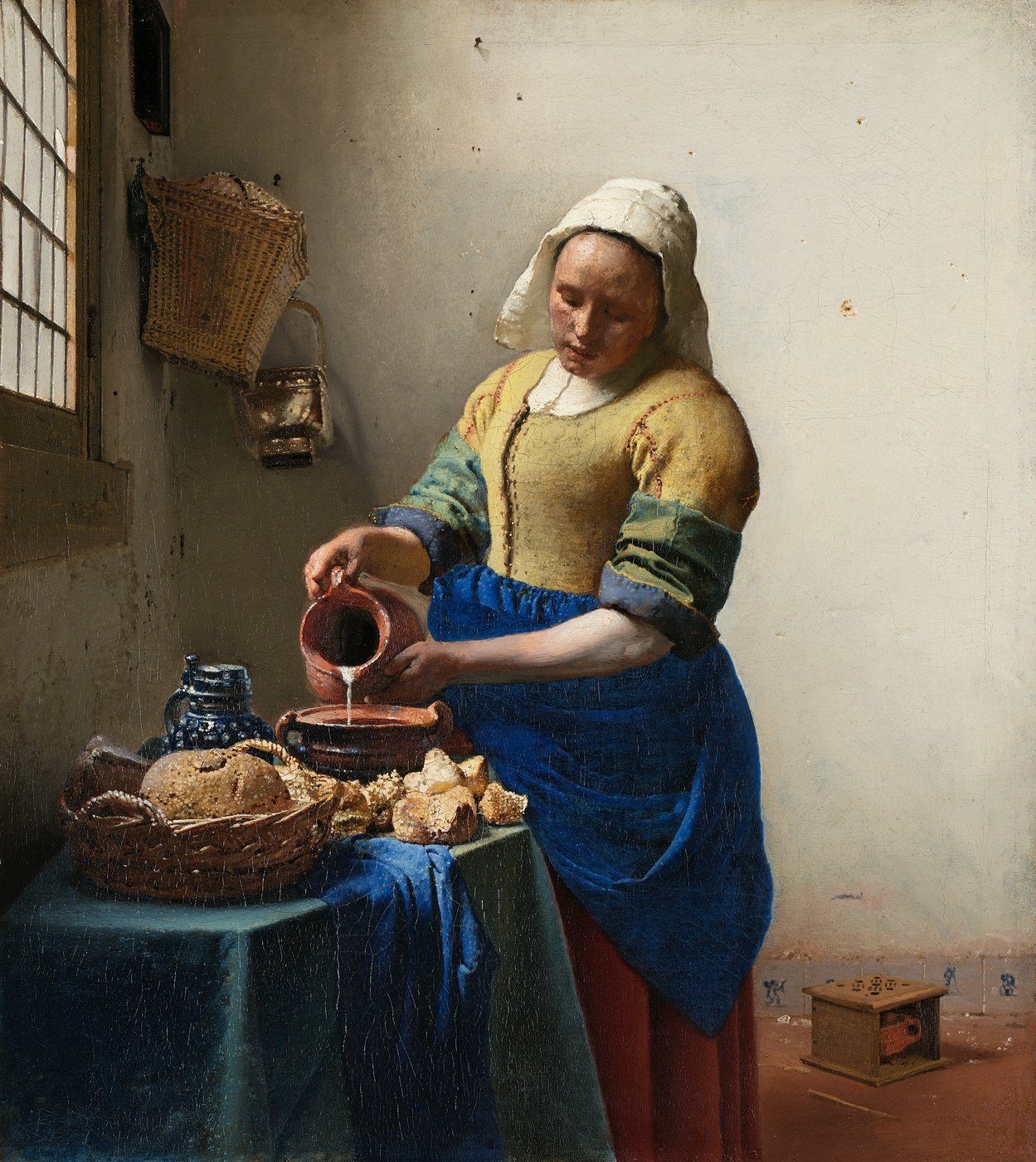 Jan Vermeer, Mleczarka (ok. 1658–1660), olej na płótnie — przykład sztuki autonomicznej: nie służy żadnej funkcji poza estetyczną · źródło: Google Art Project / Rijksmuseum, Wikimedia Commons, domena publiczna