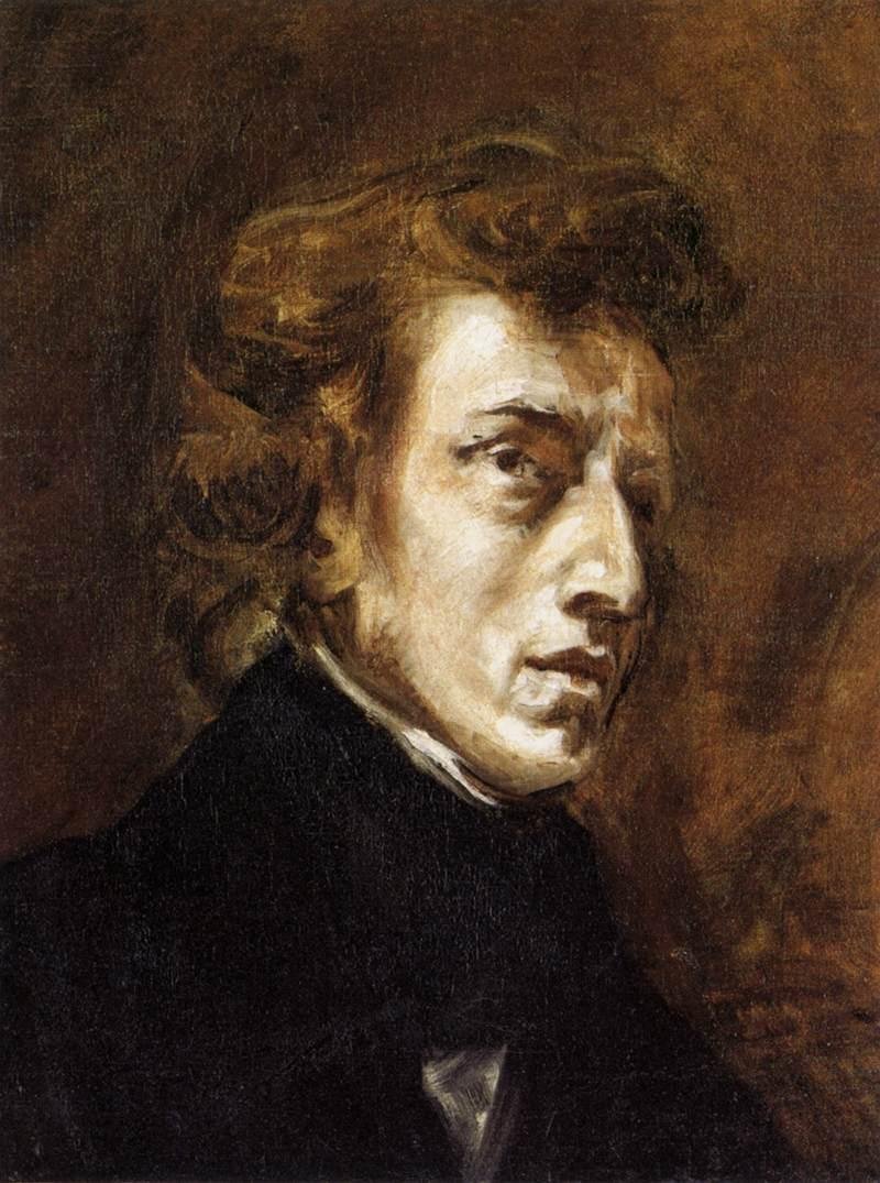 Eugène Delacroix, portret Fryderyka Chopina (1838) — kompozytor, bohater „Fortepianu Szopena" Norwida · źródło: Eugène Delacroix, Wikimedia Commons, domena publiczna