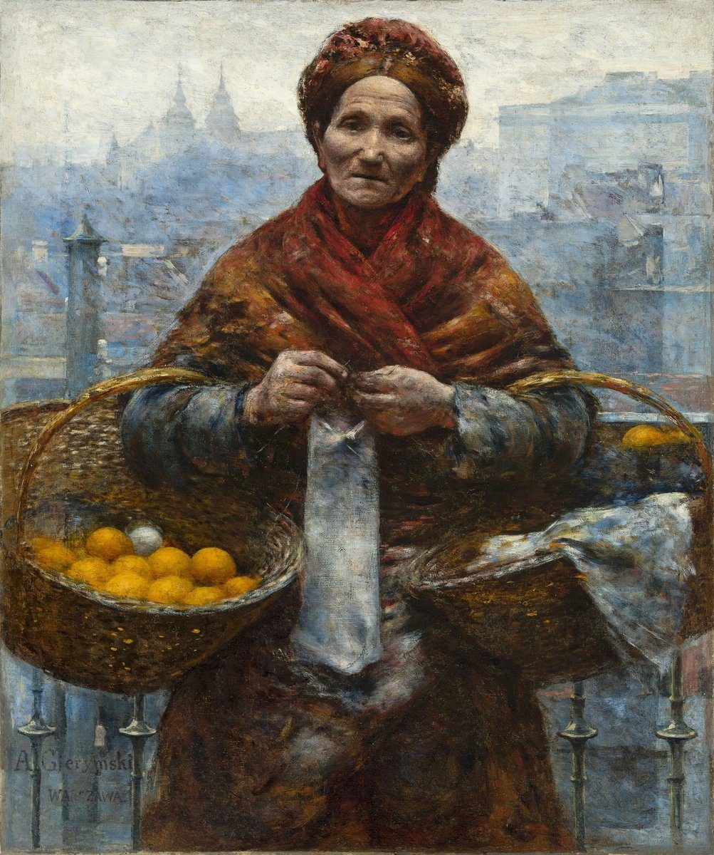 Aleksander Gierymski, „Żydówka z pomarańczami" (1880–1881) — realistyczny obraz warszawskiej ulicy, świat społeczny bliski „Lalce" · źródło: Aleksander Gierymski, Wikimedia Commons, domena publiczna