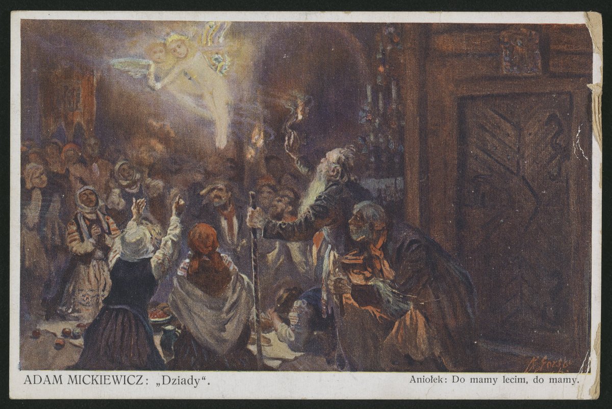 Konstanty Górski, scena z „Dziadów" (reprodukcja, ok. 1909–1913) — Konrad w celi więziennej · źródło: Konstanty Górski, Wikimedia Commons, domena publiczna