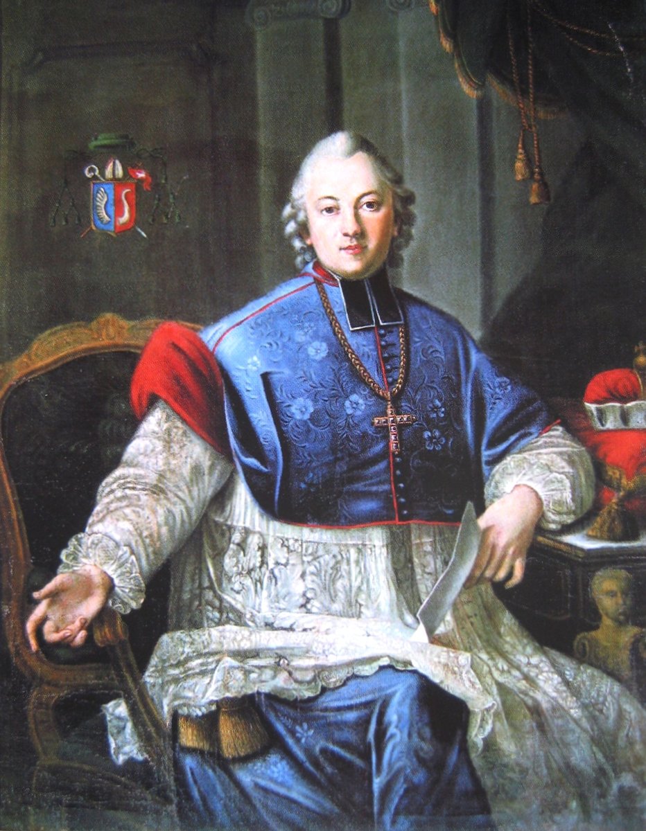 Ignacy Krasicki — sztych, autor „Mikołaja Doświadczyńskiego przypadków”, pierwszej polskiej powieści, i „Hymnu do miłości ojczyzny” · źródło: Johann Gottlieb Becker wg Pera Kraffta, Wikimedia Commons, domena publiczna