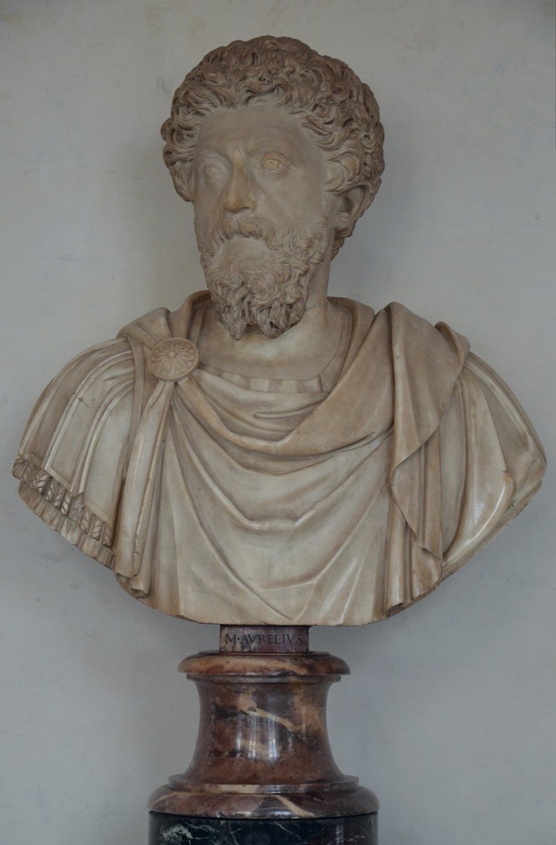 Popiersie Marka Aureliusza (Galleria degli Uffizi, Florencja) — stoicyzm i antyk jako rezerwuar wartości, do którego sięga Herbert · źródło: Carole Raddato, Wikimedia Commons, CC BY-SA 2.0
