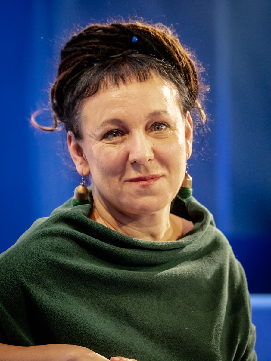 Olga Tokarczuk (Frankfurt, 2019) — pisarka narracji wielogłosowej, laureatka Nagrody Nobla 2018 · źródło: Harald Krichel, Wikimedia Commons, CC BY-SA 4.0