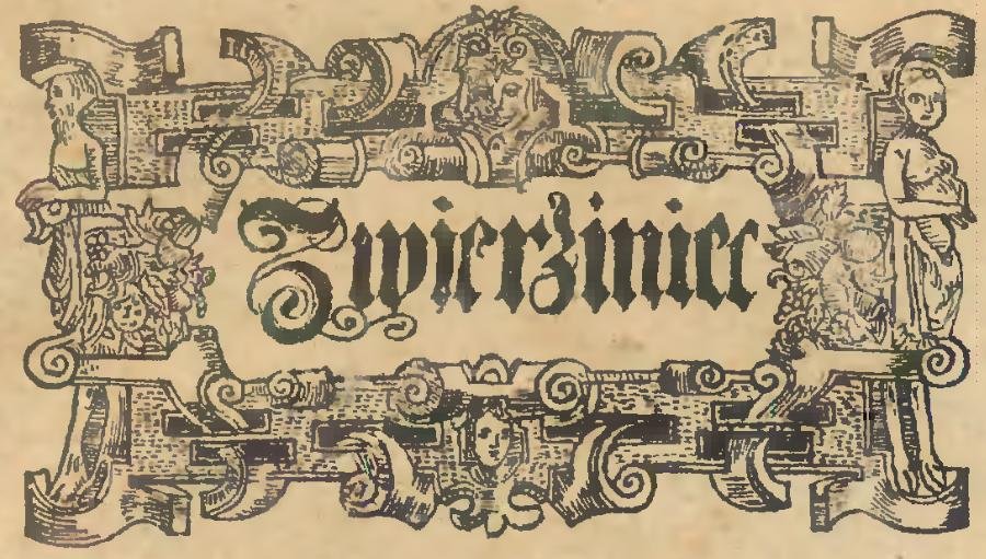 Fragment karty tytułowej „Zwierzyńca” Mikołaja Reja (wyd. 1574) · źródło: nieznany autor, Wikimedia Commons, domena publiczna