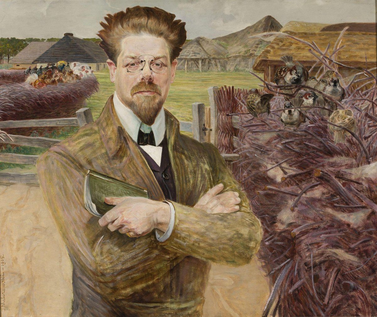 Portret Władysława Reymonta (1905) — noblisty (1924), autora epopei chłopskiej „Chłopi” · źródło: Jacek Malczewski, Wikimedia Commons, domena publiczna