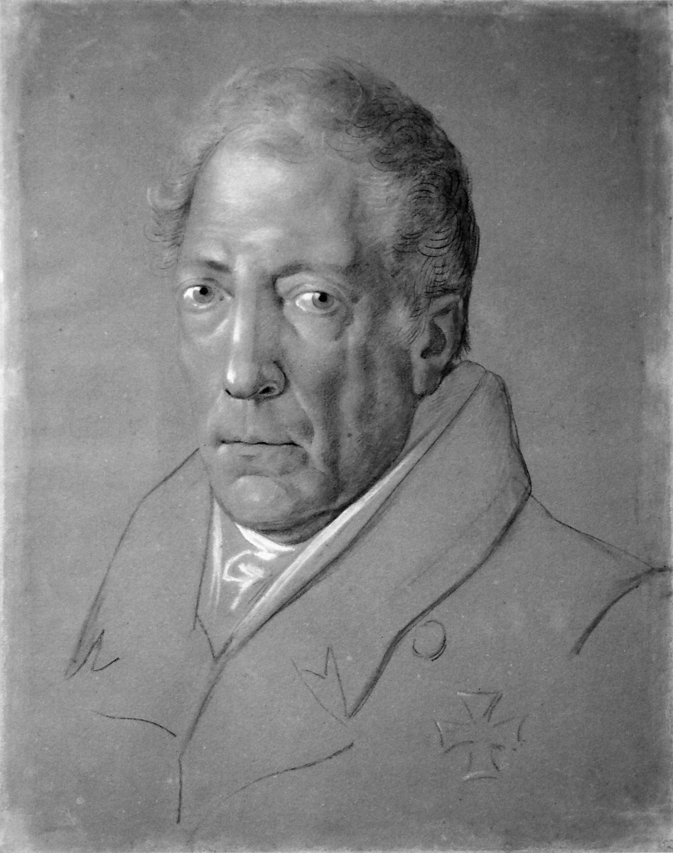 Wilhelm von Humboldt (1767–1835), twórca koncepcji oglądu świata (Weltansicht) zakorzenionego w języku — prekursor idei językowego obrazu świata · źródło: Johann Joseph Schmeller, Wikimedia Commons, domena publiczna