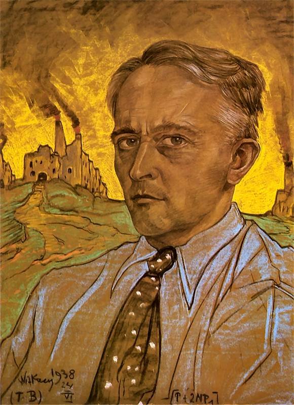 Autoportret Witkacego z 1938 roku (pastel) — dramatopisarza i twórcy teorii Czystej Formy · źródło: Stanisław Ignacy Witkiewicz, Wikimedia Commons, domena publiczna