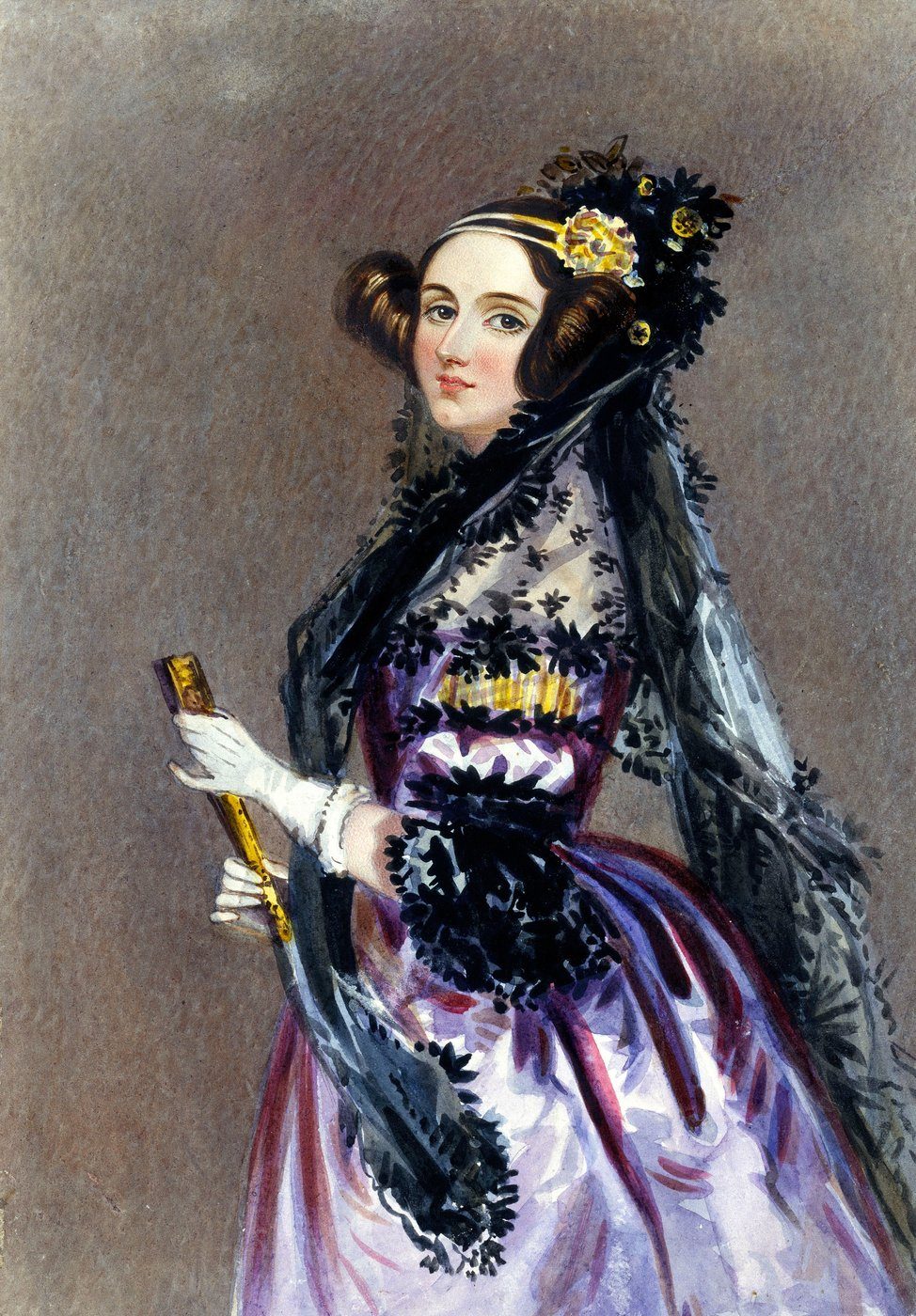 Ada Lovelace — akwarela A.E. Chalona (ok. 1840) · źródło: Wikimedia Commons, domena publiczna