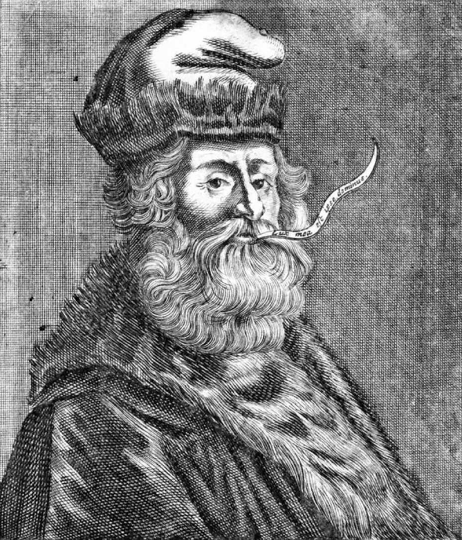 Ramon Llull (ok. 1232–1316) — dworzanin i trubadur, który po serii wizji został misjonarzem i wymyślił Ars Magna: pierwszą próbę mechanicznego generowania twierdzeń · źródło: rycina z XVI/XVII w., Wikimedia Commons, domena publiczna