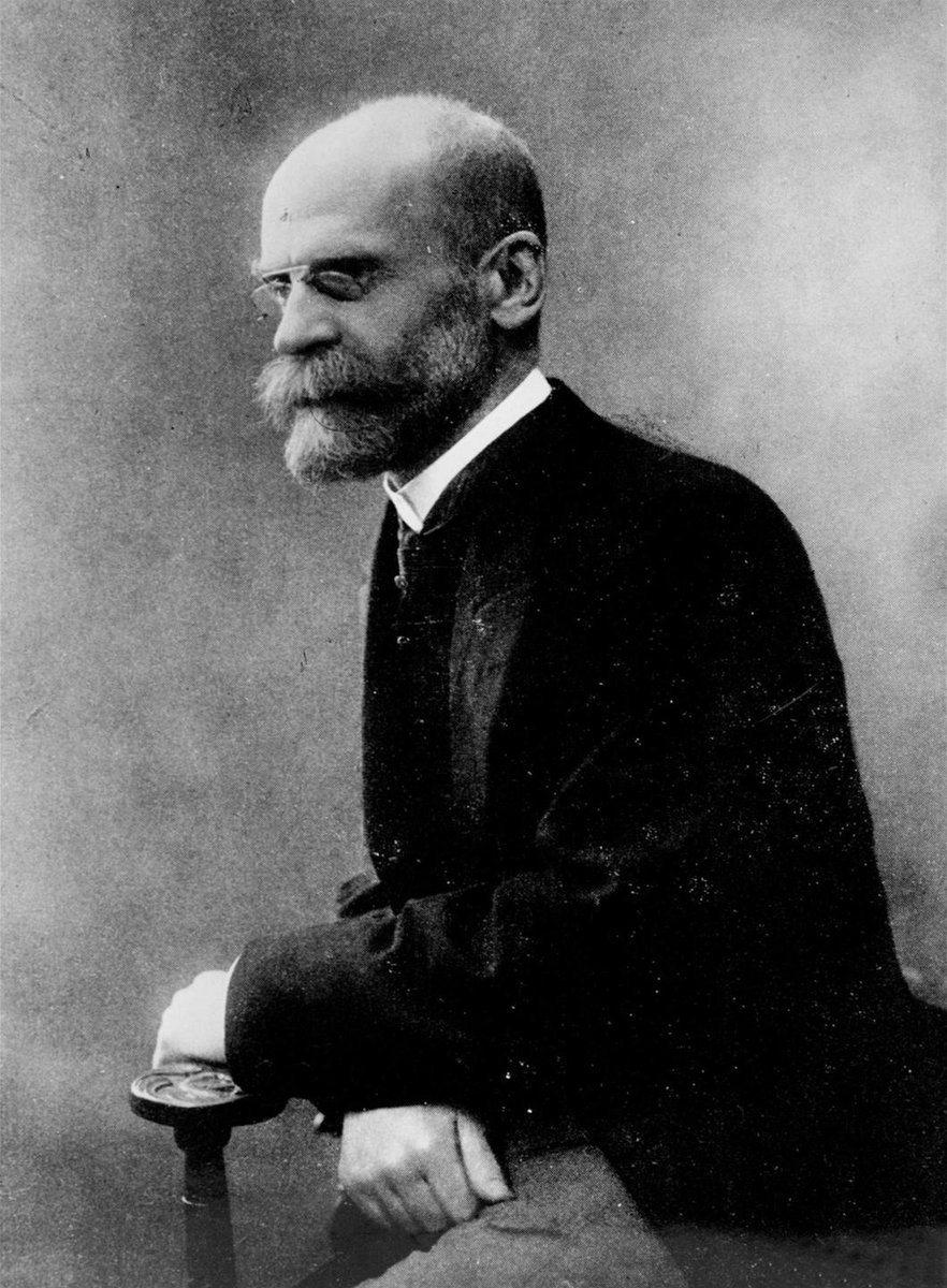 Émile Durkheim (1858–1917) rozróżnił więź mechaniczną (oparta na podobieństwie, w społecznościach tradycyjnych) i organiczną (oparta na zależności i podziale pracy, w społeczeństwach nowoczesnych). · źródło: autor nieznany, Wikimedia Commons, domena publiczna