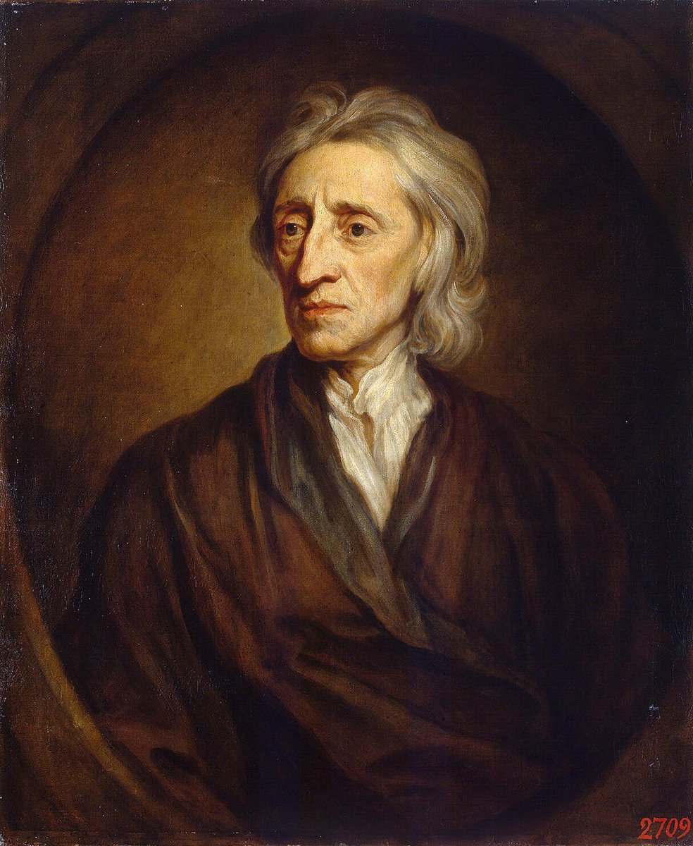 John Locke (1632–1704): ugruntował ideę praw naturalnych — życia, wolności i własności — przysługujących człowiekowi niezależnie od władzy. Korzeń nowożytnej koncepcji praw człowieka. · źródło: Godfrey Kneller, Wikimedia Commons, domena publiczna